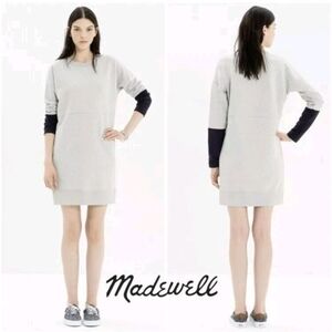 Madewell 100% Cotton Gray Long Sleeve  Swearshirt Sweat Shirt Dress M